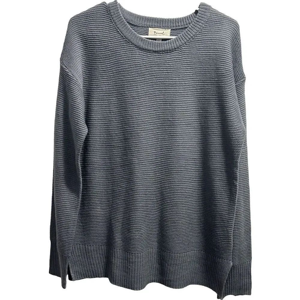 Women's Blue Becrel Size Large Crew Neck Knit Sweater